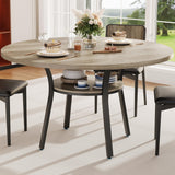 Garvee 47" Round Dining Table With Storage Shelf For Kitchen And Living Room, 47 Inch, Grey - Grey