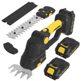 Garvee Cordless Hedge Trimmer 2-in-1 Electric Grass Shears And Hedge Trimmers With 2 Batteries For Gardens Yards Lawns - Black + Yellow