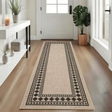 Garvee Jute Runner Rug 2x6 Washable Non-Slip Indoor Outdoor Floor Mats Natural Color - Border|Natural