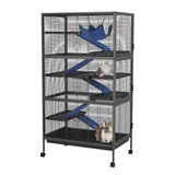 Garvee Metal Small Animal Cages 58"h Large Ferret Nation Cage with Hammock for Sugar Glider Guinea Pigs Chinchillas Rabbit, Durable Rust-Resistant Black