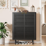 Garvee 6-Tier Shoe Cabinet with Louvered Doors, Freestanding Narrow Shoe Storage Organizer for Entryway & Hallway, Holds 24 Pairs, Black