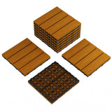 Garvee 9-Pack 12x12 Interlocking Deck Tiles, Waterproof Composite Wood Outdoor Flooring for Patio & Balcony, Teak - Teak-2