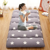 Garvee Floral Floor Mattress Rustic Japanese Style Futon Mattress Grey Twin Size Star Design - Wave-Star