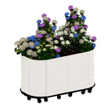 Garvee 59x24x28 in Galvanized Raised Garden Bed with Wheels & Water Reservoir, Portable Outdoor Planter Box, White, Durable Elevated Gardening Bed - White(59"X23.6"X27.5")