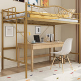 Garvee Loft Bed Twin Size with Removable Ladder & Full Safety Guardrail, Heavy-Duty Metal Frame, Space Saving, Gold - Gold