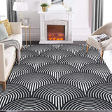 Garvee 6x9 Living Room Rug Large Washable Rug Abstract Non-Slip Soft Black
