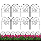 Garvee 8 PCS Metal Garden Fence For Dogs, No Dig Fence Panels, 26 in H x 20 in L, Rustproof Black Outdoor Animal Barrier