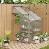 Garvee 4 x 4 Ft Polycarbonate Greenhouse with Aluminum Frame for Outside Use, Natural Color - Natural