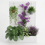 Garvee Metal Planter Box with Trellis, 70.1"x45"x15" Raised Garden Beds, White, Patio Balcony Privacy Screen - White