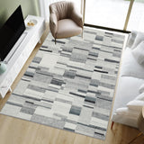 Garvee Checkered Rug 4x6 Washable Boho Rug Modern Geometric Rug for Living Room Bedroom Dining Room Grey Low Pile Non Slip - Grey