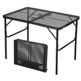 Garvee 3x2 Ft Folding Grill Table, Portable Camping Table, Height Adjustable, Black, Outdoor Camping BBQ Picnic Travel Cooking