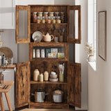 Garvee Tall Bathroom Cabinet With Doors And Adjustable Shelf, Slim White Storage Cabinet For Bathroom, Living Room, Kitchen, Dining Room, 170Cm