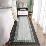 Garvee Entryway Bathroom Rug 2x6 Runner Non-Slip Soft Polyester Washable Modern Border Hallway Kitchen Bedroom Laundry - Grey Border