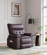 Garvee Oversized Wide Massage Recliner Chair, PU Leather Large Manual Recliner for Adults, Ultimate Comfort Lazy Boy with 1.5X Sponge Filling and Easy Recline Mechanism for Relaxation, Coffee - Coffee