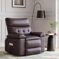 Fauteuil inclinable surdimensionné Garvee - Grand fauteuil inclinable manuel en cuir PU pour adultes, Lazy Boy grand confort avec rembourrage éponge 1,5X et mécanisme d'inclinaison facile pour la détente, café