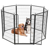 Garvee Dog Playpen Heavy Duty Metal 48 Inch H 18 Ft L 8 Panels Portable Indoor Outdoor Black