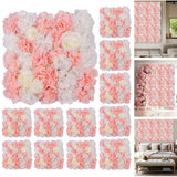 Garvee Flower Wall Panels Backdrop Artificial Silk Hydrangea Floral Wall for Wedding Baby Shower Anniversary Graduation Photo Booth Party Decoration 15x15 Inch - Pink