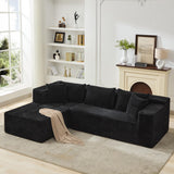 Garvee 106" Cloud Sectional Couch with L-Shape Chaise, Modern Modular Sofa, Black, Living Room Bedroom - Black