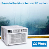 Garvee 8000 BTU Window Air Conditioner with Remote, 3 Cooling & Fan Speeds, Quiet Operation, LED Display, Ideal for Bedroom & Office, White - Standard