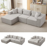 Garvee 108" Modular Cloud Sectional Couch with L-Shape Chaise, Modern Modular Sofa, Living Room, Beige, No Assembly Required - Beige