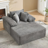 Garvee Oversized Chaise Lounge Chair Sofa Bed Corduroy Upholstered Wide Armrest Living Room Bedroom 46 Inch - Gary