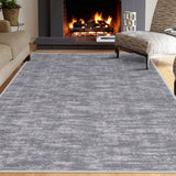 Garvee Solid Area Rug Indoor Soft Machine Washable Low-Pile Non-Slip Carpet for Living Room Bedroom Kids Room 8' x 10' Grey - Taupe Texture