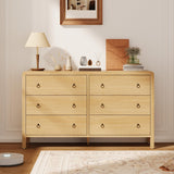 Garvee 6 Drawer Dresser Chest of Drawers Storage Cabinet Organizer for Bedroom Living Room Hallway Office, Rustic Wood Grain, Spacious, Durable, Safety Rounded Corners