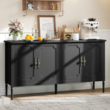 Garvee 59 In Sideboard Buffet Cabinet With Storage Vintage Coffee Bar Cabinet For Living Room Kitchen Hallway Black