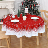 Garvee Red Snowflake Round Christmas Tablecloth 60 Inches Indoor Outdoor Decorative Red - Red