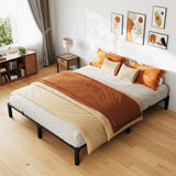 Garvee 10 Inch King Bed Frame Heavy Duty Metal Platform Bed Frame No Box Spring Needed Tool-Free Assembly Black