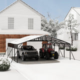 Garvee 20x20FT Metal Carport Kits with Galvanized Steel Roof, Heavy Duty Base, Tall Garage for Tractors, Pickup, Boat, Gray - Grey