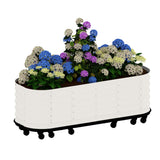 Garvee Self-Watering Wheeled Metal Garden Bed - Mobile Raised Planter Box, Galvanized Steel, Indoor/Outdoor, 94.5"x23.6"x19.7", White - White(94.5"X23.6"X19.7")