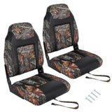 Garvee 2 Pack High Back Folding Boat Seats, Durable Marine Accessories for Comfortable Boating, Camouflage - Camouflage