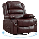 Garvee Rocking Recliner Chair for Adults with 360° Swivel, Oversized Deep Seat, Linen Upholstered, Living Room Sofa, Beige - Coffee