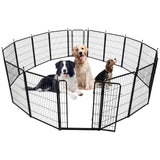Garvee Dog Playpen Heavy Duty Metal Pet Exercise Pen Indoor Outdoor 40 Inch 42.6 Ft Black Portable