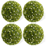 Garvee XXL Boxwood Ball Set Ø42cm with Red Roses, UV-Resistant & Waterproof PE Material, Hanging Trimmed Balls for Garden Balcony Wedding Decor