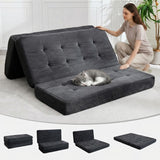Garvee Folding Mattress 6 Inch Tri-Foldable Sofa Bed & Floor Guest Mattress, 80.4"X60" Black, Portable & Supportive for Camping, Living Room, Bedroom - Black