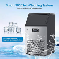 Garvee Commercial Ice Maker Machine Stainless Steel 110LBS/24H Output 33LBS Storage Countertop Undercounter