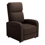 Garvee Recliner Chair for Adults Ergonomic Adjustable Single Sofa with Side Pocket Tall Back Wide Arms Padded Seat Home Theater Seating - F36-19 Brown