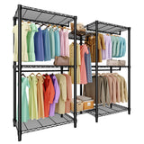 Garvee Clothes Rack Heavy Duty 1874LBS Capacity with 5 Hanging Rods and 8 Wire Shelves, Portable Wardrobe Organizer, 76.5"H x 73.6"L x 17.4"W, Black