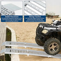 Garvee 1500LB 2-Pc Tri-Fold Ramps - 72"x9" Steel Loading Ramps for ATV/UTV/Motorcycles/Trucks (Heavy-Duty, Silver)