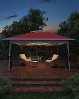 Garvee Canopy Tent 12x12 ft Pop Up Gazebo with Mosquito Netting and Adjustable Height for Backyard Parties BBQs Red