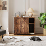 Garvee Cat Litter Robot 3/4 Enclosure with Scratch Pad, Large Automatic Litter Box Furniture, Power Outlet, Dog-Proof Shelf, Hidden Litter Solution - Rustic Brown