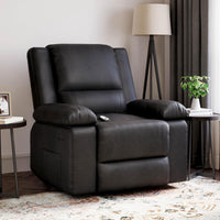 Garvee Electric Power Lift Recliner Chair for Elderly – PU Leather, Heated Massage, Adjustable Backrest & Footrest, Heavy Duty Mobility Support, 400 lbs Capacity – Black