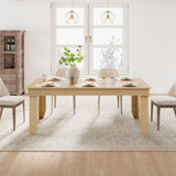 Garvee Farmhouse Dining Table for 6-8 People Large Rectangular 71 in Natural Color Wooden Frame - Natural Color
