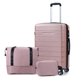 Garvee 3 Piece Luggage Set with Carry On Bag, Women Suitcase Set with Duffel Bag, Spinner Wheels, TSA Lock, 20 in, Black