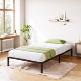 Garvee Twin Size Metal Platform Bed Frame 16 Inch Heavy Duty Steel Slat Support Black, Noise Free, Easy Assembly, Under Bed Storage - 16 Inch（Screw-Fixed）