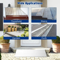 Garvee 2" Aluminum Threshold Ramp for Doorways, 700 lbs Capacity, Adjustable Height, Non-Slip Surface, Portable Design, Wheelchairs & Scooters Access