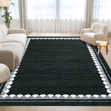 Garvee Washable Rug 5x7 Solid Black Non Slip Backing Soft Stain Resistant Modern Area Rug for Living Room Bedroom Dining Room Nursery
