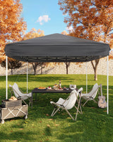 Garvee 10x10 Pop Up Canopy Tent With Adjustable Height For Camping Parties Outdoor Events, Gray, Portable & Durable - Gray